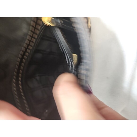 Rafe New York Leopard Print Black Tan Calf Hair Leather Clutch Wristlet - Picture 6 of 7